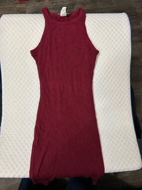 Windsor Burgundy Ribbed Mini Tank Dress